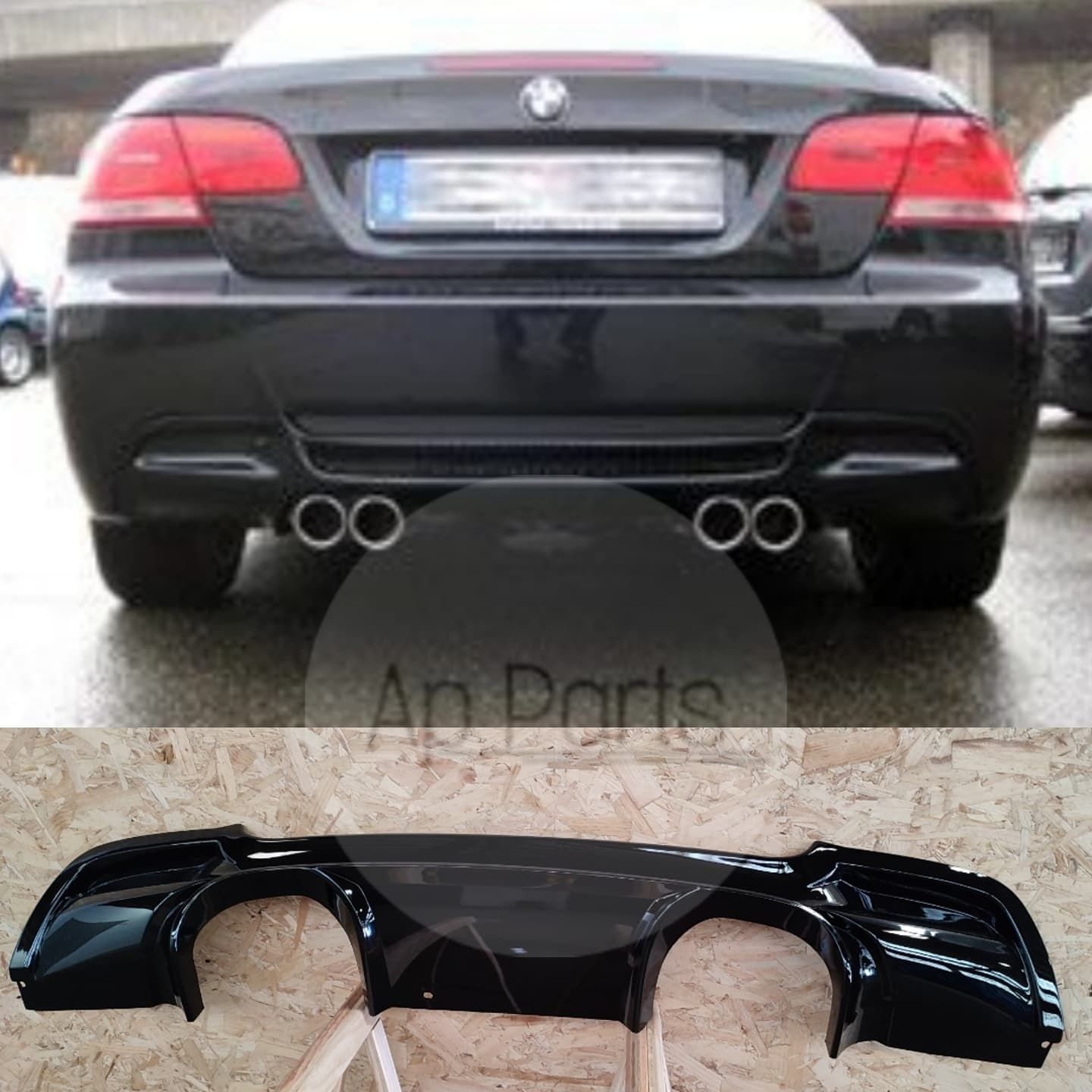 BMW E92 E93 Difusor M3 Preto brilhante M