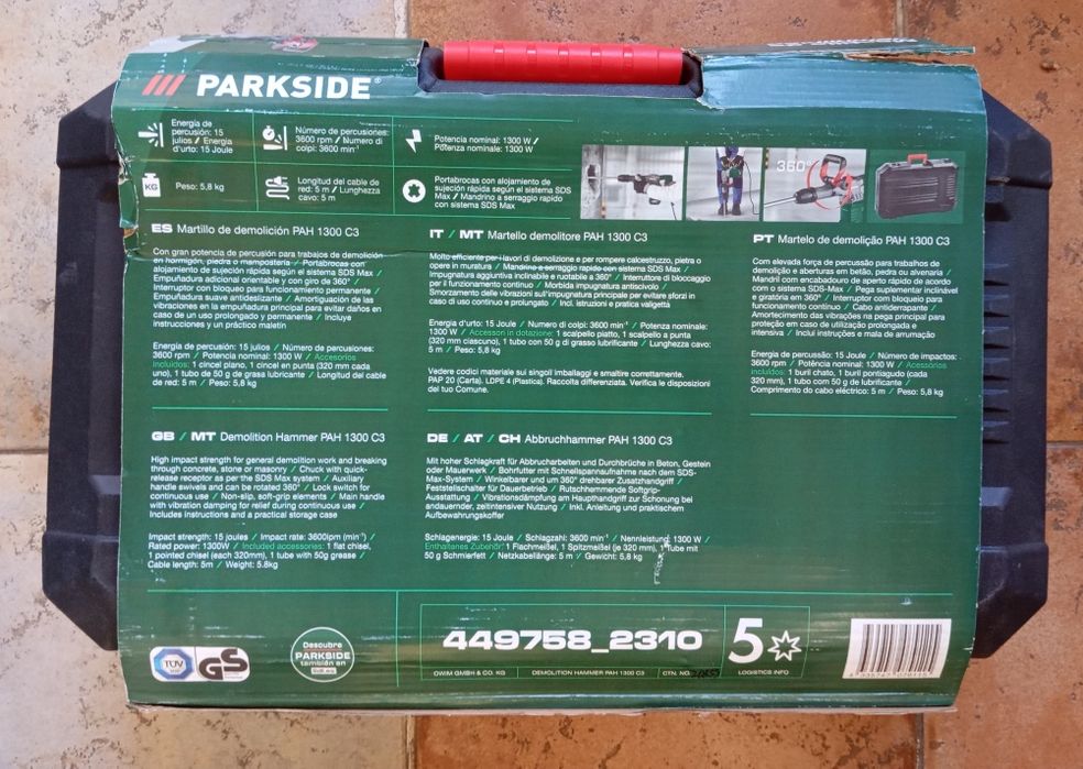 Martelo de demolição Parkside 15 joules