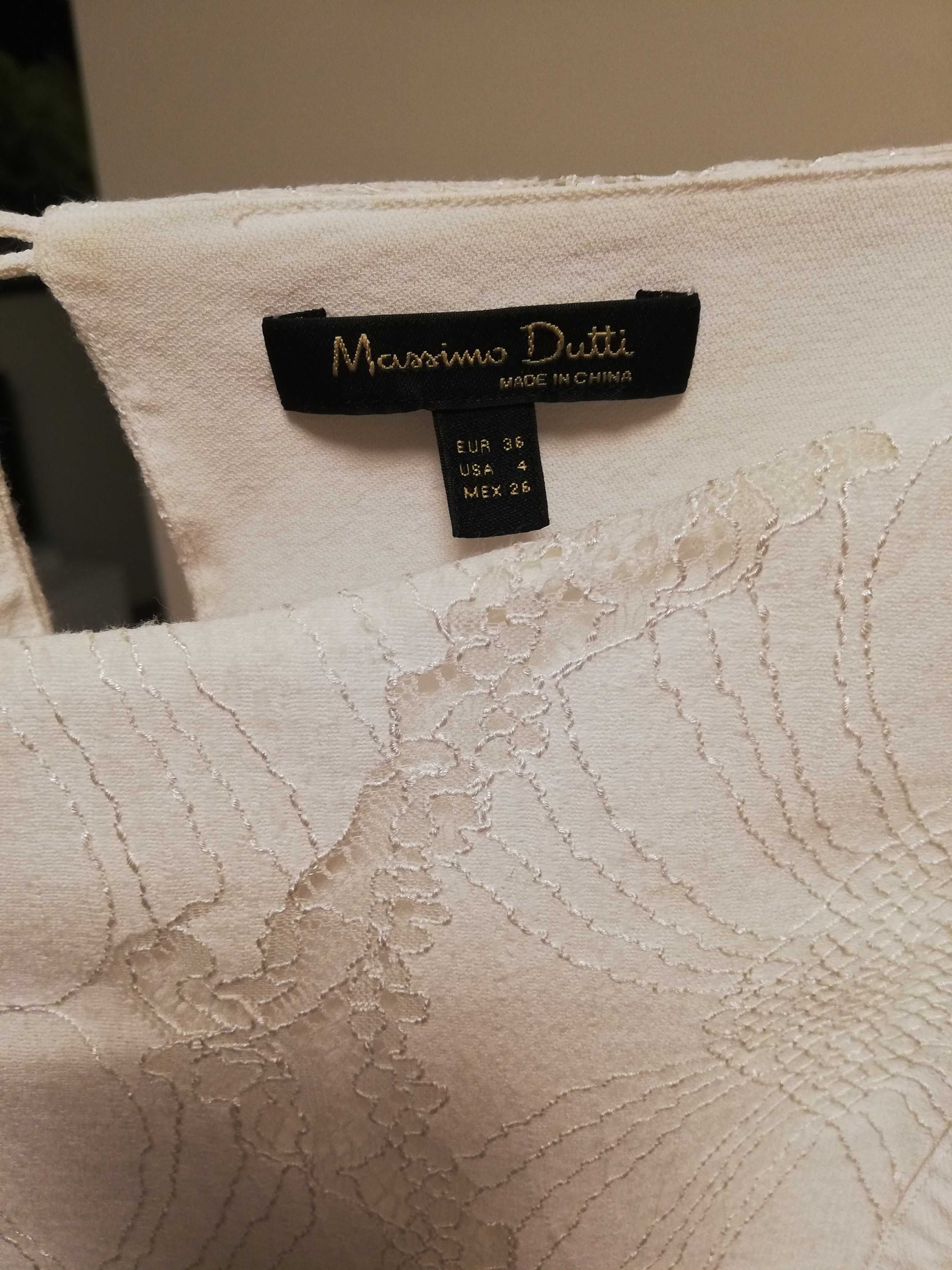 bluzka Massimo Dutti 36 s mex 26 biała koronka Massimo Dutti 36 s ecru