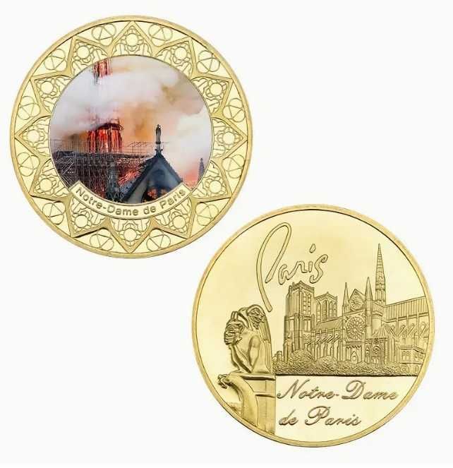 Kolekcjonerski zestaw monet?medali?upamiętniających katedrę Notre Dame