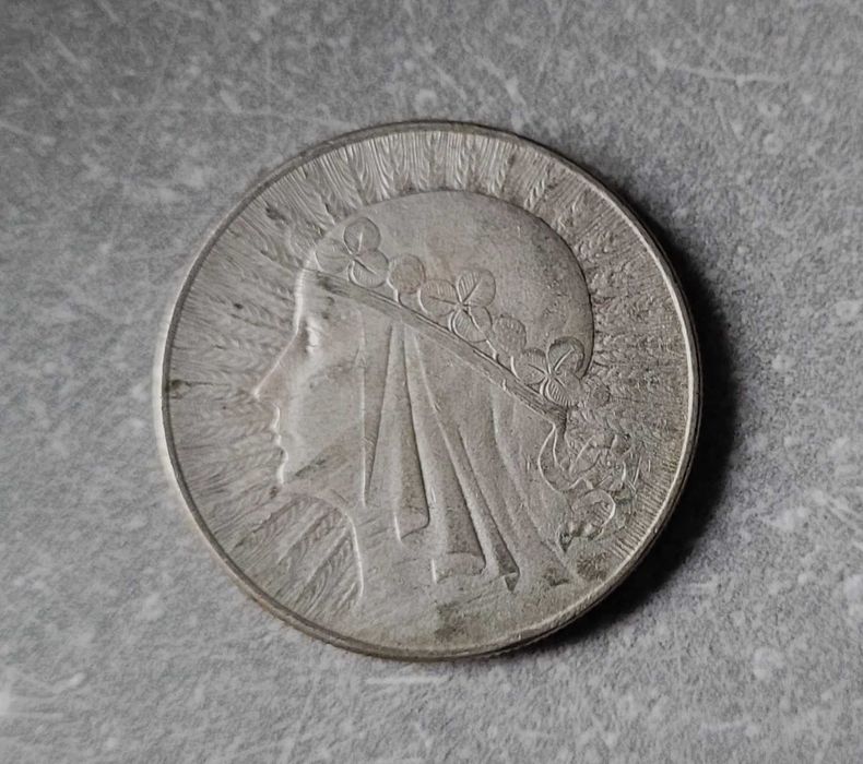 112) POLSKA srebro II RP - 10 Złotych - 1932 r. - Głowa kobiety