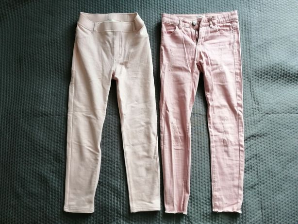 Spodnie jeansy jeginsy h&m pepco 2 sztuki rozmiar 134