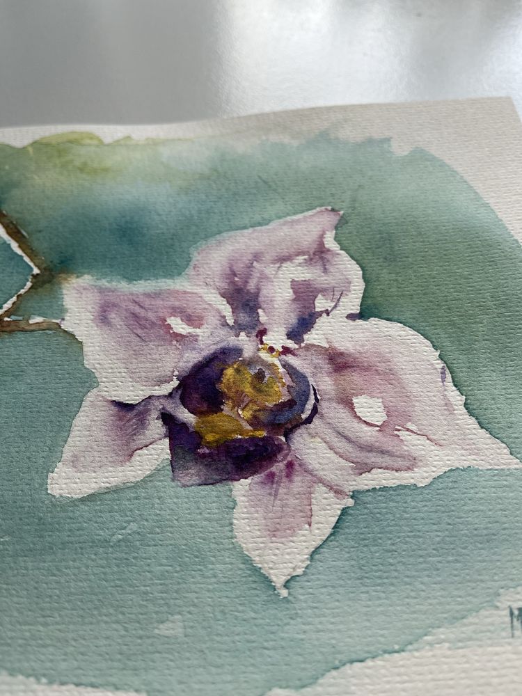 Obrazek akwarela „Różowa orchidea”