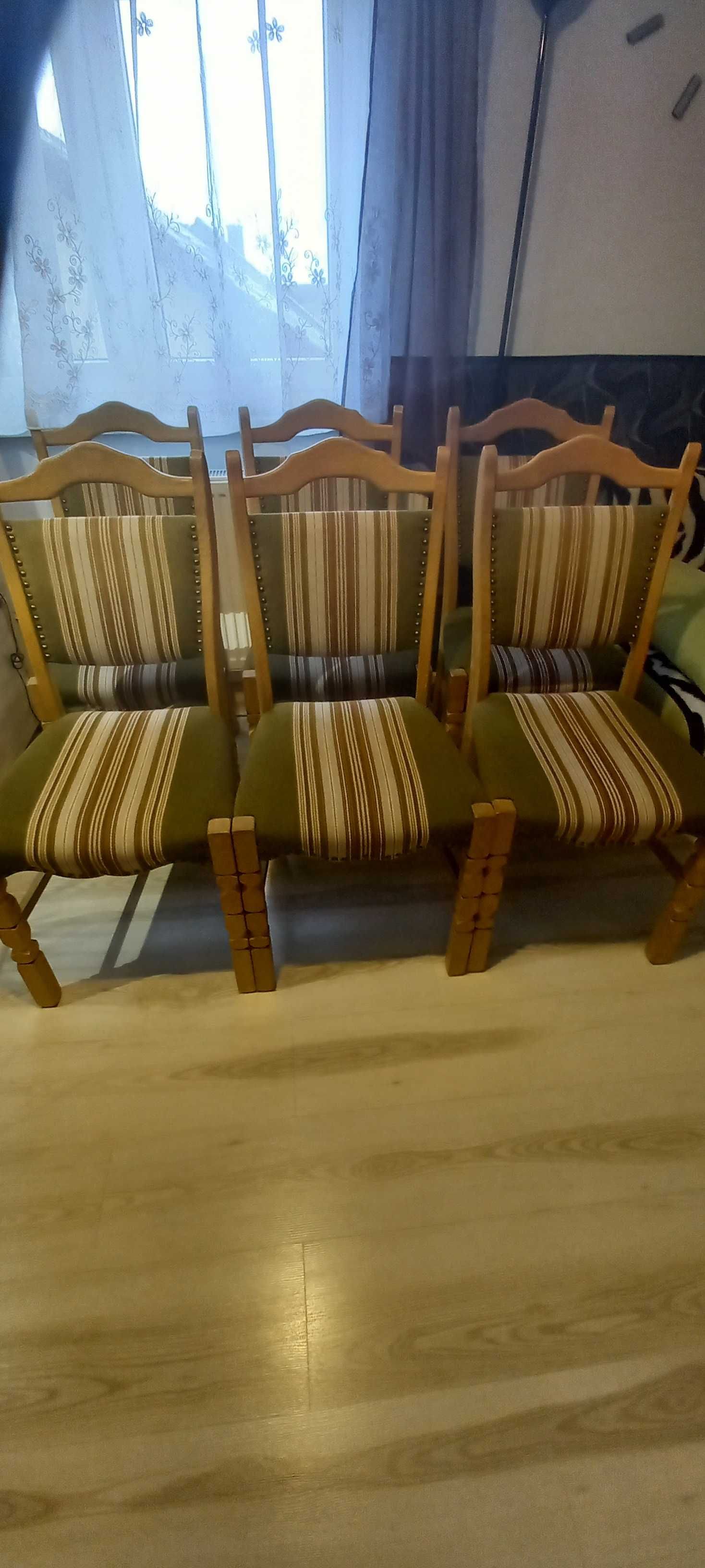 Krzesła dębowe w naturalnym kolorze - 6 sztuk