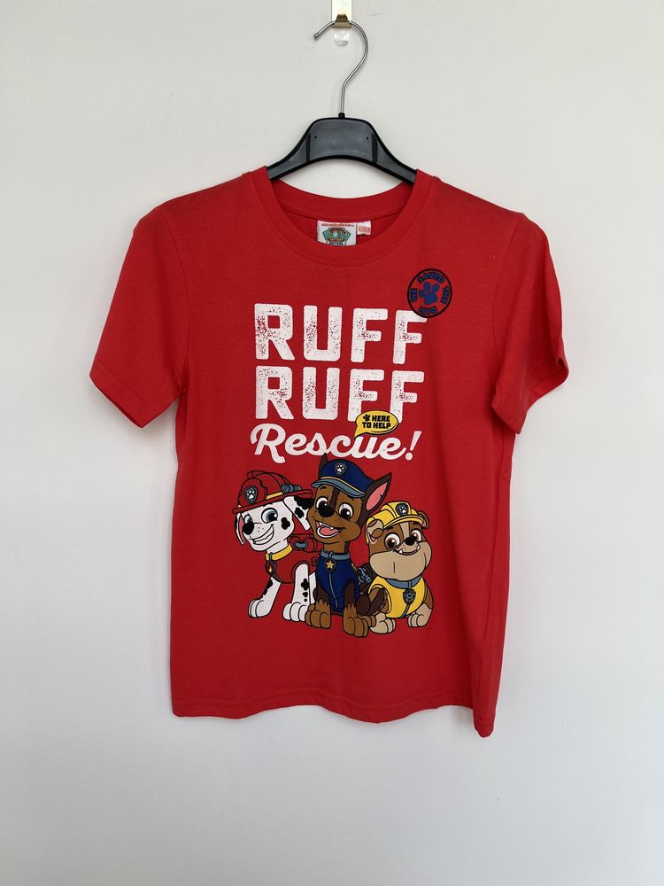 T-shirt dziecięcy czerwony psi patrol r.122/128