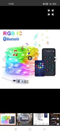 10м Music Світлодіодна стрічка RGBIC LED String WS2812B Bluetooth USB
