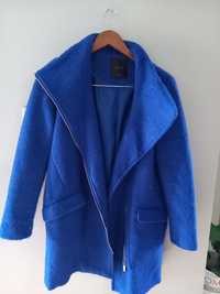 Chabrowy kobaltowy przejściowy płaszcz damski Mohito 34 XS