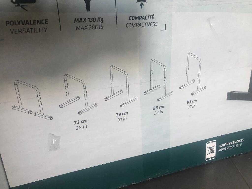 Aparelho estação de treino * Barras de Fundos Reguláveis e Compactas