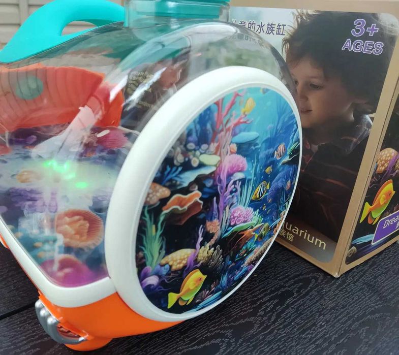 Дитячий акваріум світлодіодне підсвічування подача кисню в коробці