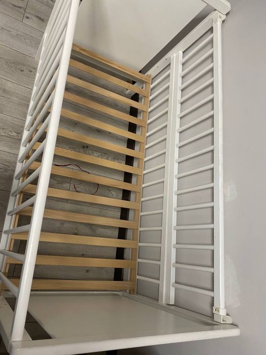 Ліжко дитяче Дубик-М Ведмедик з маятником біле + матрац