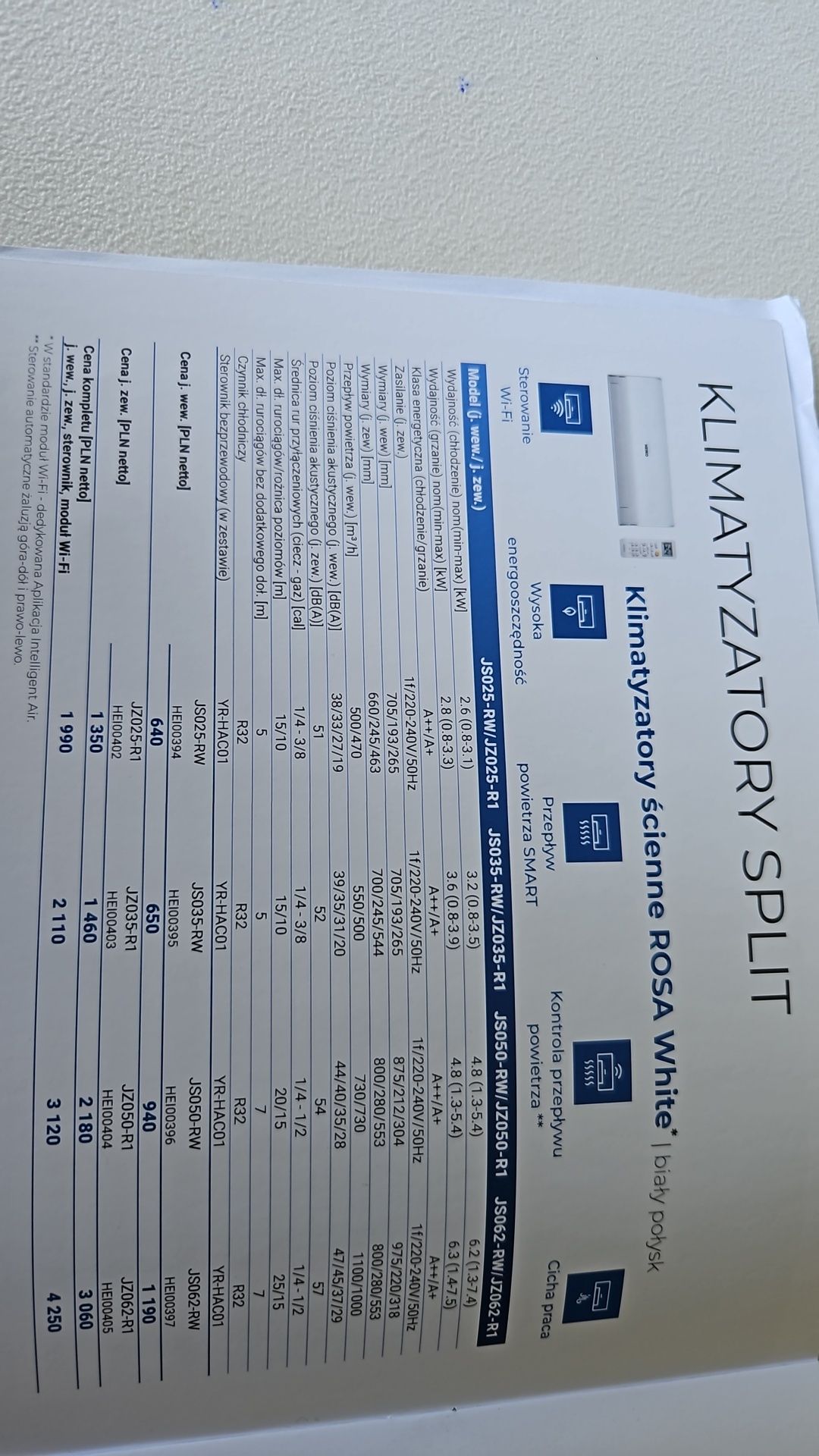 Klimatyzacja Heiko Rosa White 5kw Luboń Poznań klima klimatyzator