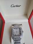 Cartier Santos lab diamond iced out