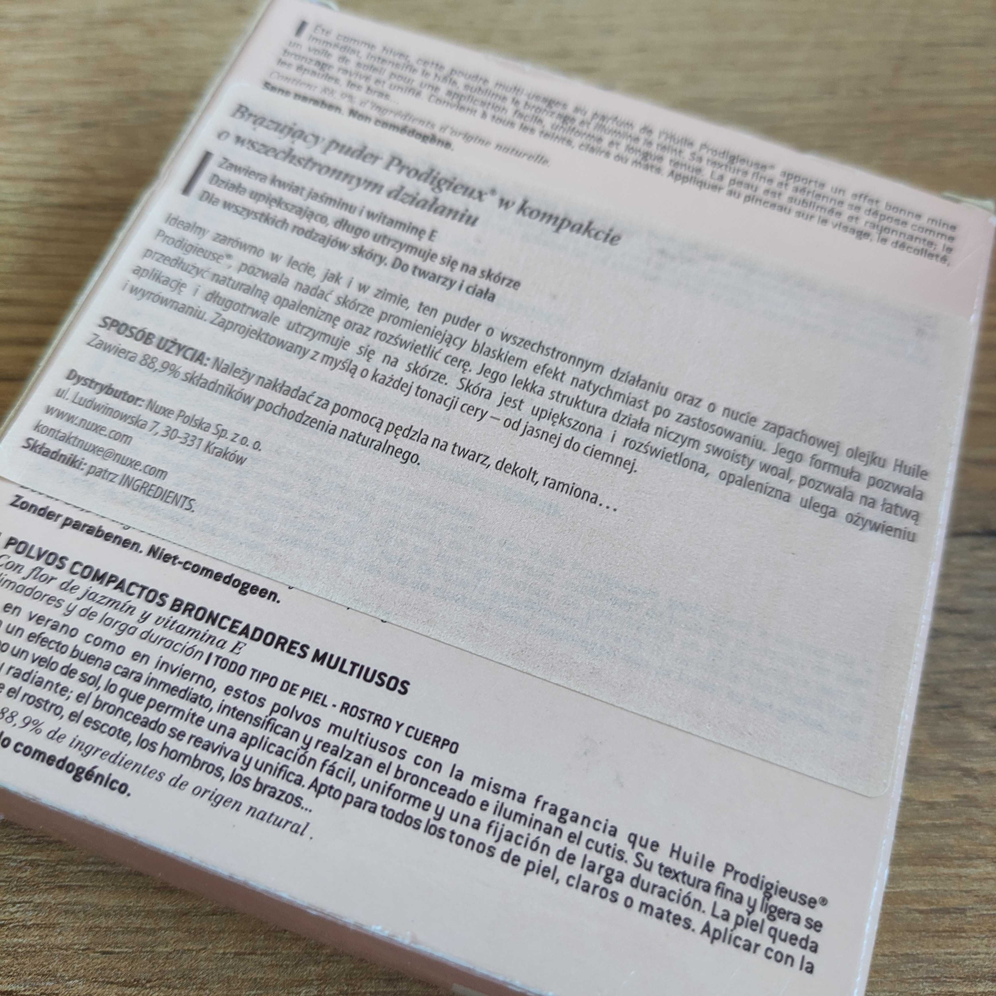 Nuxe prodigieux Puder brązujący w kompakcie upiększający i trwały