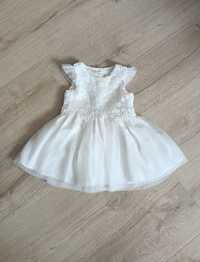 Super sukienka biała do chrztu chrzest PRIMARK 6-9mc 74cm