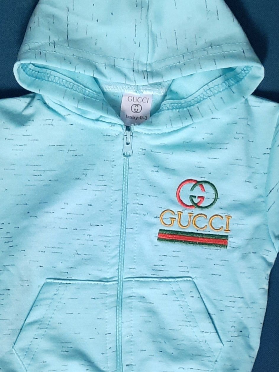 GUCCI Bluza dla noworodka rozpinana z kapturem  r. 0 - 3 mce
