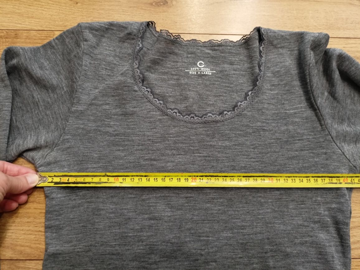 Cubus XL 42, Bluzka koszulka wełniana Wool Wełna