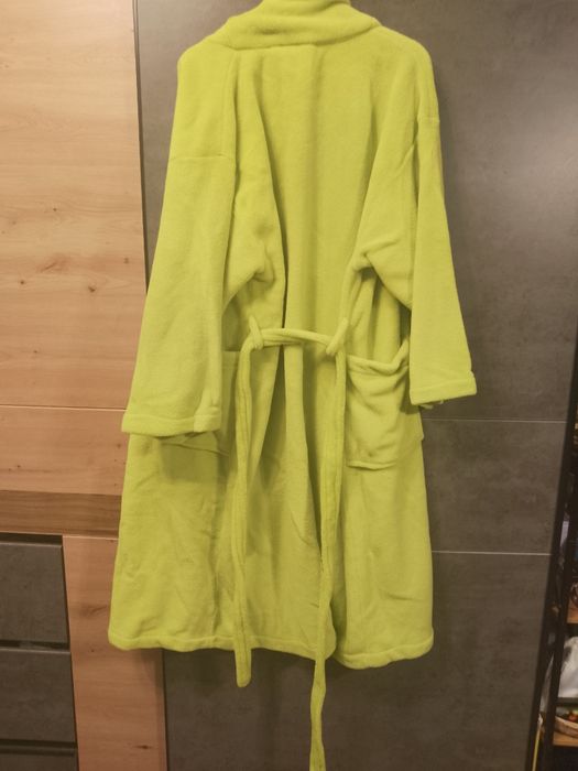 Gruby szlafrok limonkowy