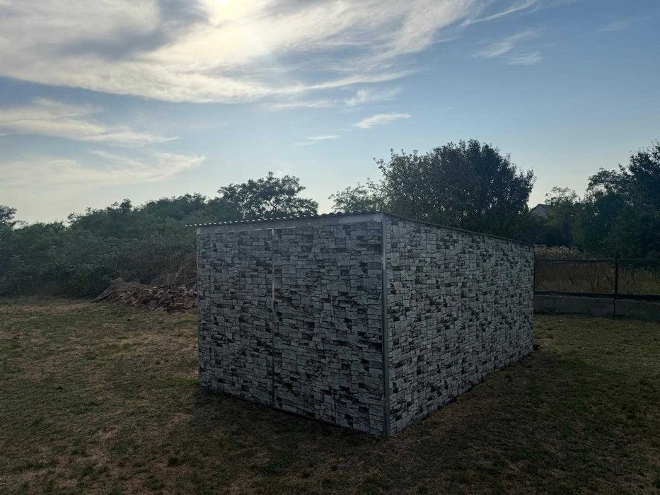 Garaż blaszany 3x5 imitacja kamień