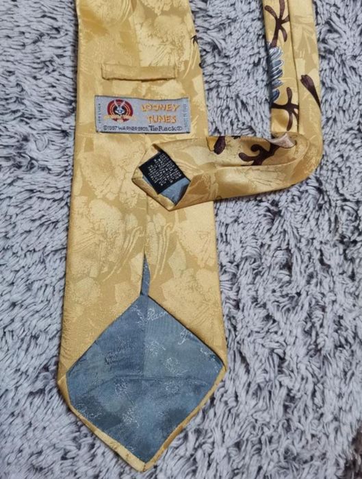 Вінтажна шовкова чоловіча краватка looney tunes tie rack 1997, італія