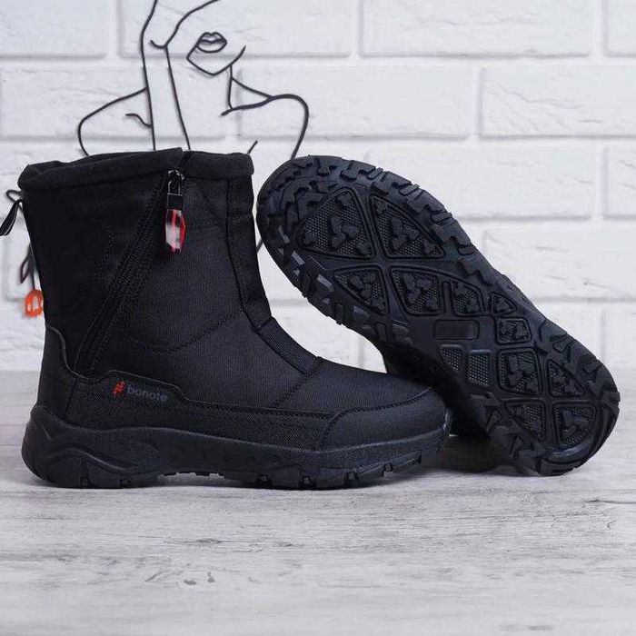 Дутики мужские зимние термо на молнии черные сапоги 41-46р