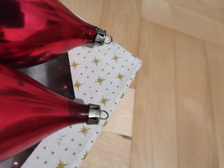 Dwie bombki Prl Sople w kształcie Mikołaja