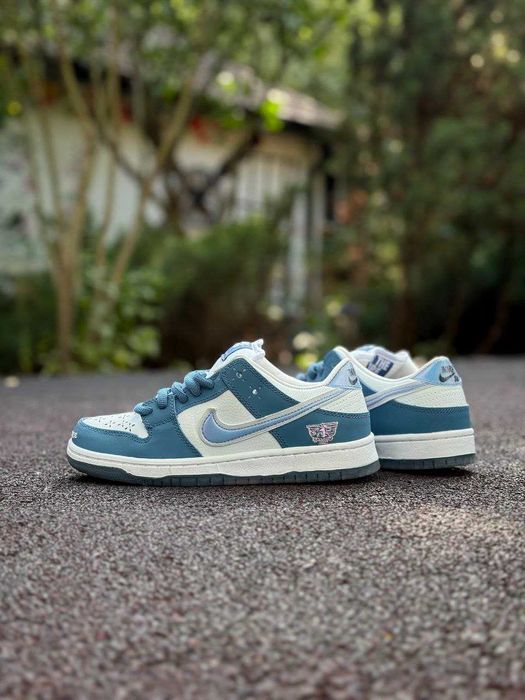 Жіночі кросівки Nіке Dunк Low білий з синім  3761 ТОП