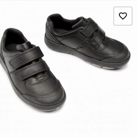 Buty skórzane Clarks Rex 27,5 28 16,5 cm na rzepy sneakersy czarne