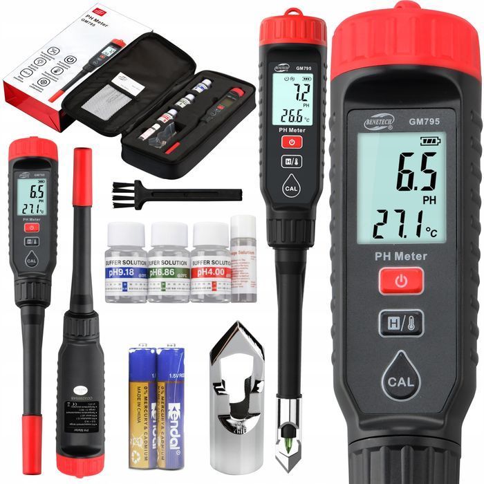 Miernik Ph i Temp. 2W1 Tester Gleby Cieczy Kwasomierz Autokalibracja