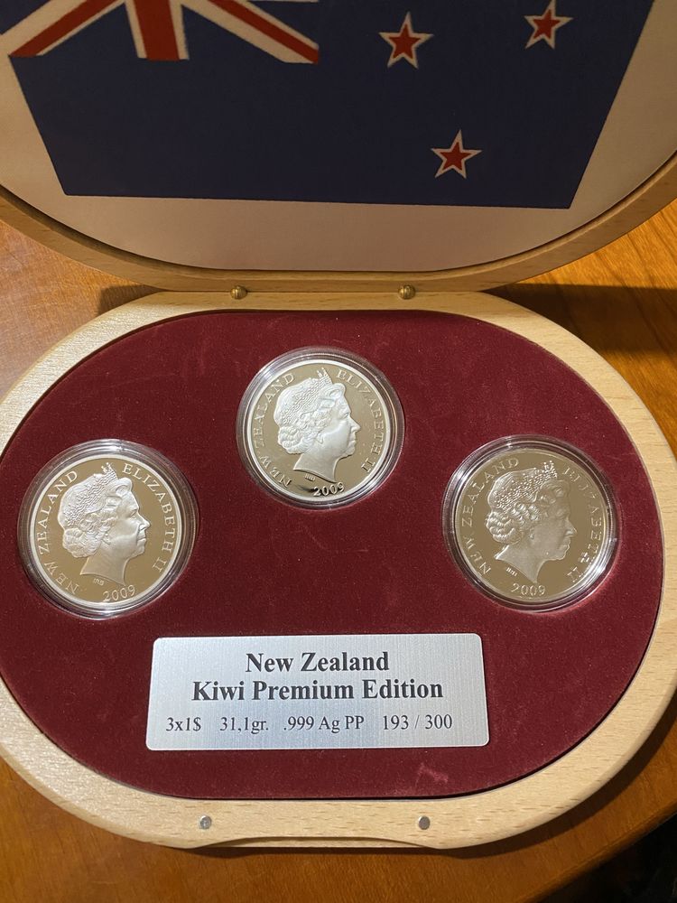 Moedas Conjunto 3 moedas Oncas Nova Zelandia