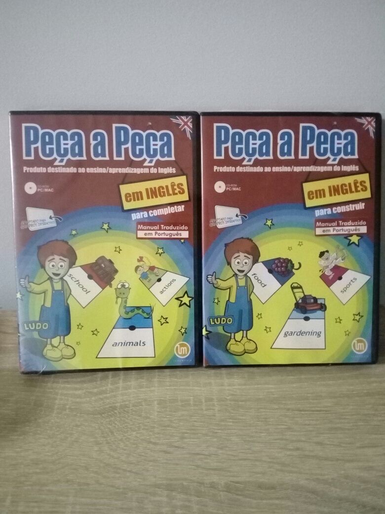 CDs para aprender inglês básico.