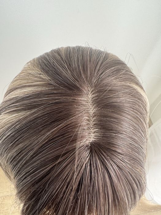 Topper z grzywką  blond ombre refleksy 60cm