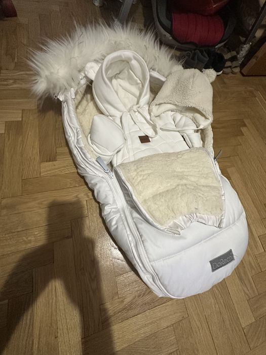 Все включено Зимовий конверт-кокон на овчині і комбінізони і шапочка