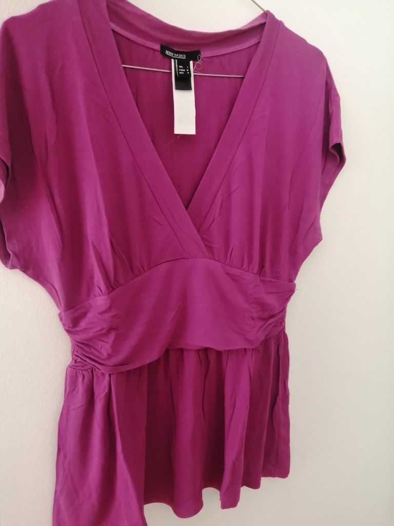 Blusa cor fucsia da Mango