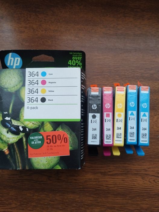 Картридж струменевий hp364 ( набір 4 шт.+ 1 шт.синій)