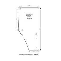 szyba drzwi John Deere 6000, 6010, 6020, 6030, 7030, 6120, 6220 ACX082