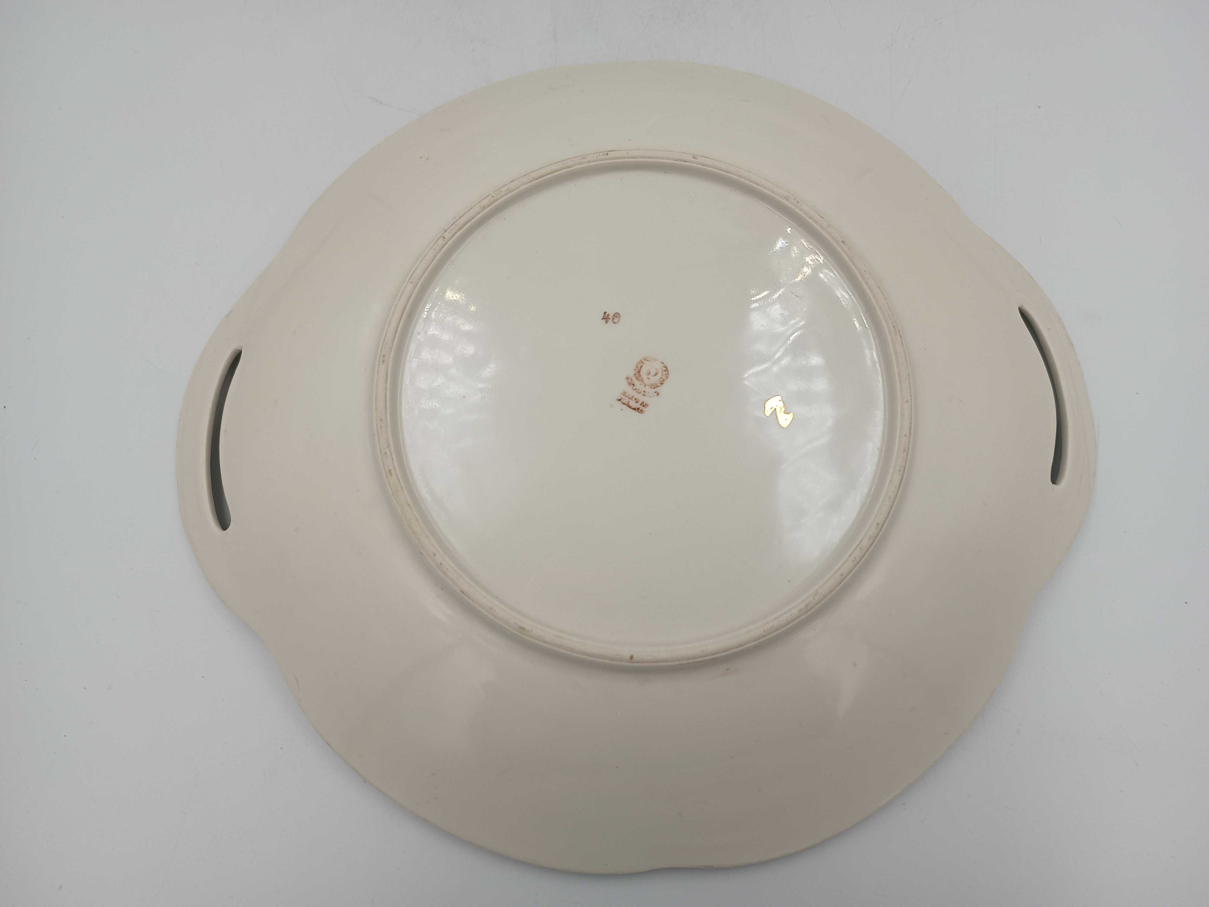 Patera Tułowice duży talerz z uszami porcelana z PRL 3