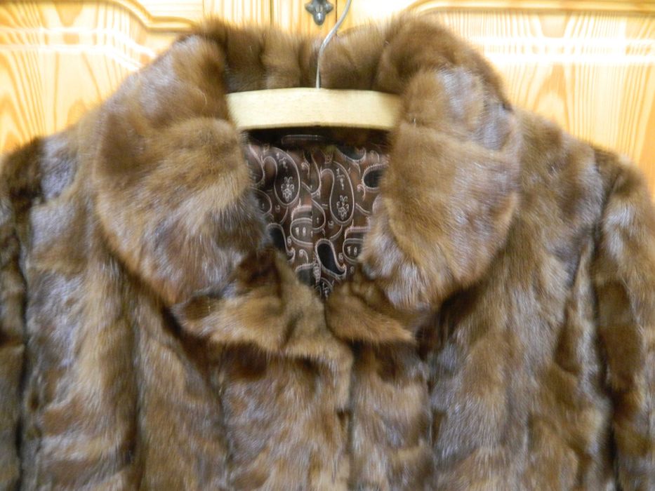 futro z norek - brązowe, rozmiar 42/44