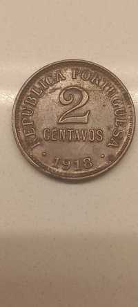 Moeda 2 centavos 1918 em bronze