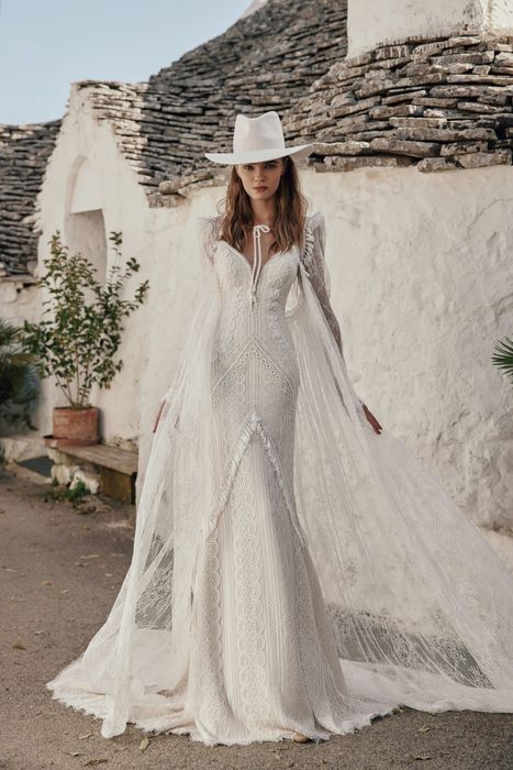 Peleryna boho ślubna