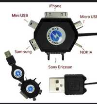 USB-кабель рулетка Universal 6 в 1 (microUSB miniUSB iPhone LG Nokia