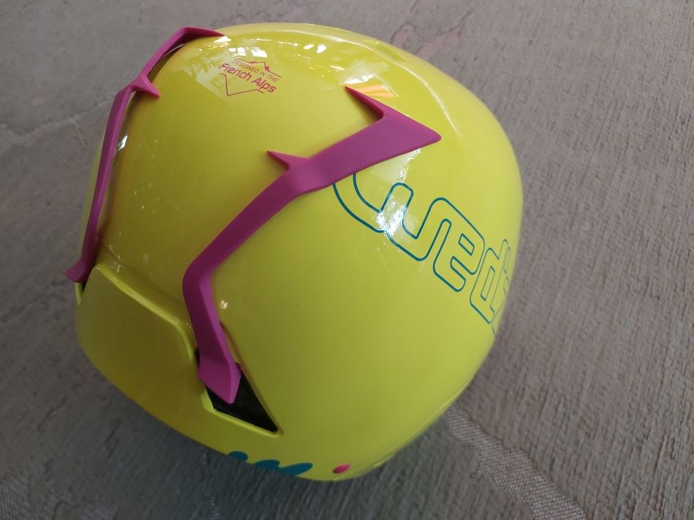 Kask narciarski dla dziecka WEDZE 53-56 cm neon odblaskowy