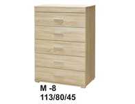 Komoda M-8 5 80cm dąb sonoma/dąb sonoma-biały mat/