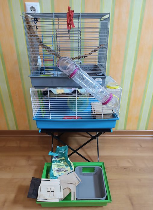 Двойная Клетка для грызунов хомяков крыс с лотком.Общяя высота: 56,7см