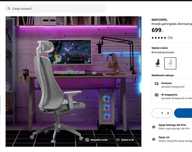 Fotel gamingowy IKEA MATCHSPEL (jasnoszary)
