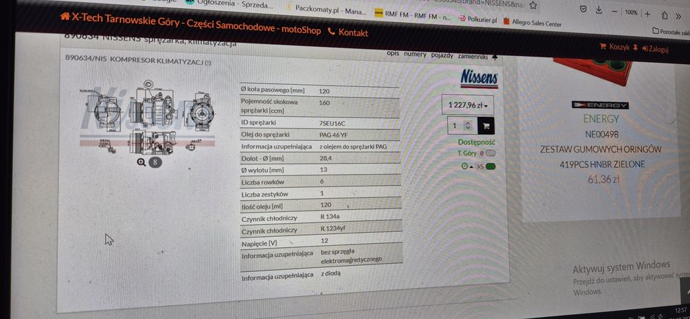 Sprężarka kompresor klimatyzacji mercedes cl  klaca c e sprinter vito