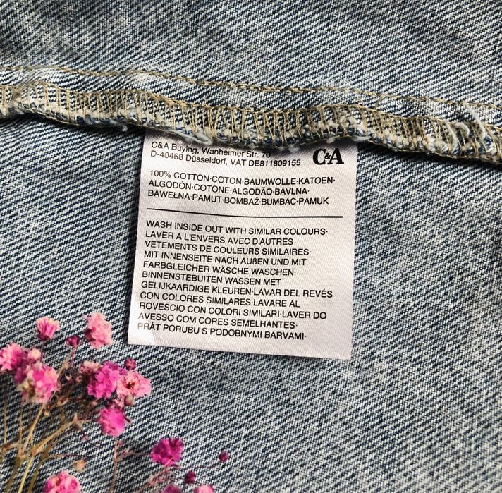 Kurtka jeansowa jasna denim C&A Regular fit, klasyczna r. 158 XS