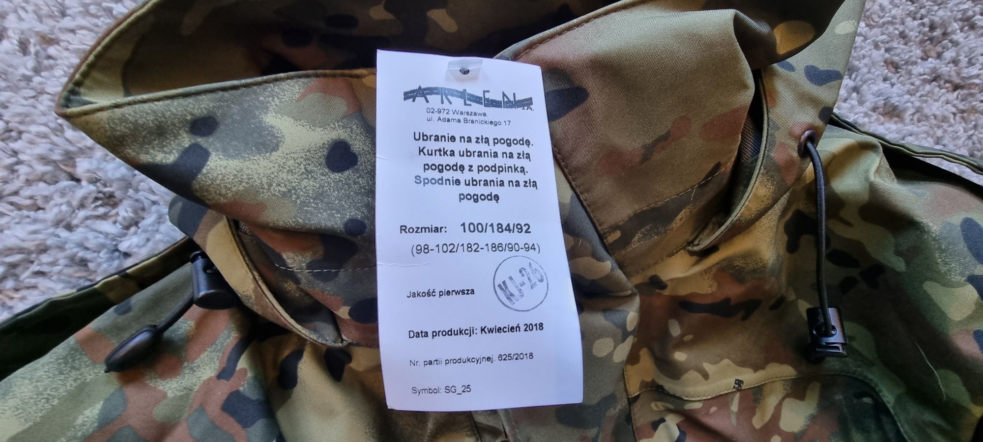 Oryginalne ubranie na złą pogodę Gore-Tex – Straż Graniczna