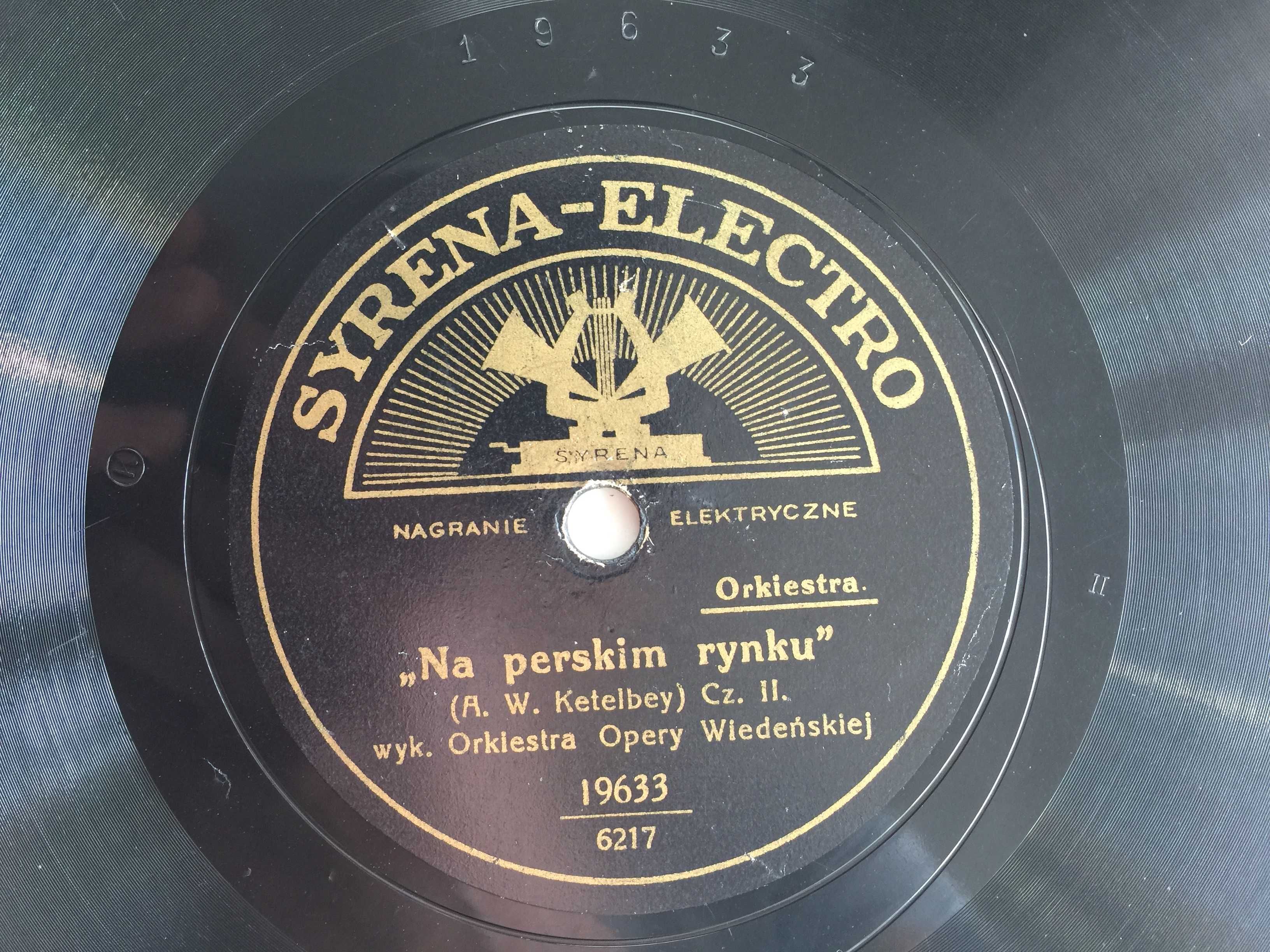 Płyty SZELAK Gramofon SYRENA-ELECTRO Przedwojenne Płyta POLSKA