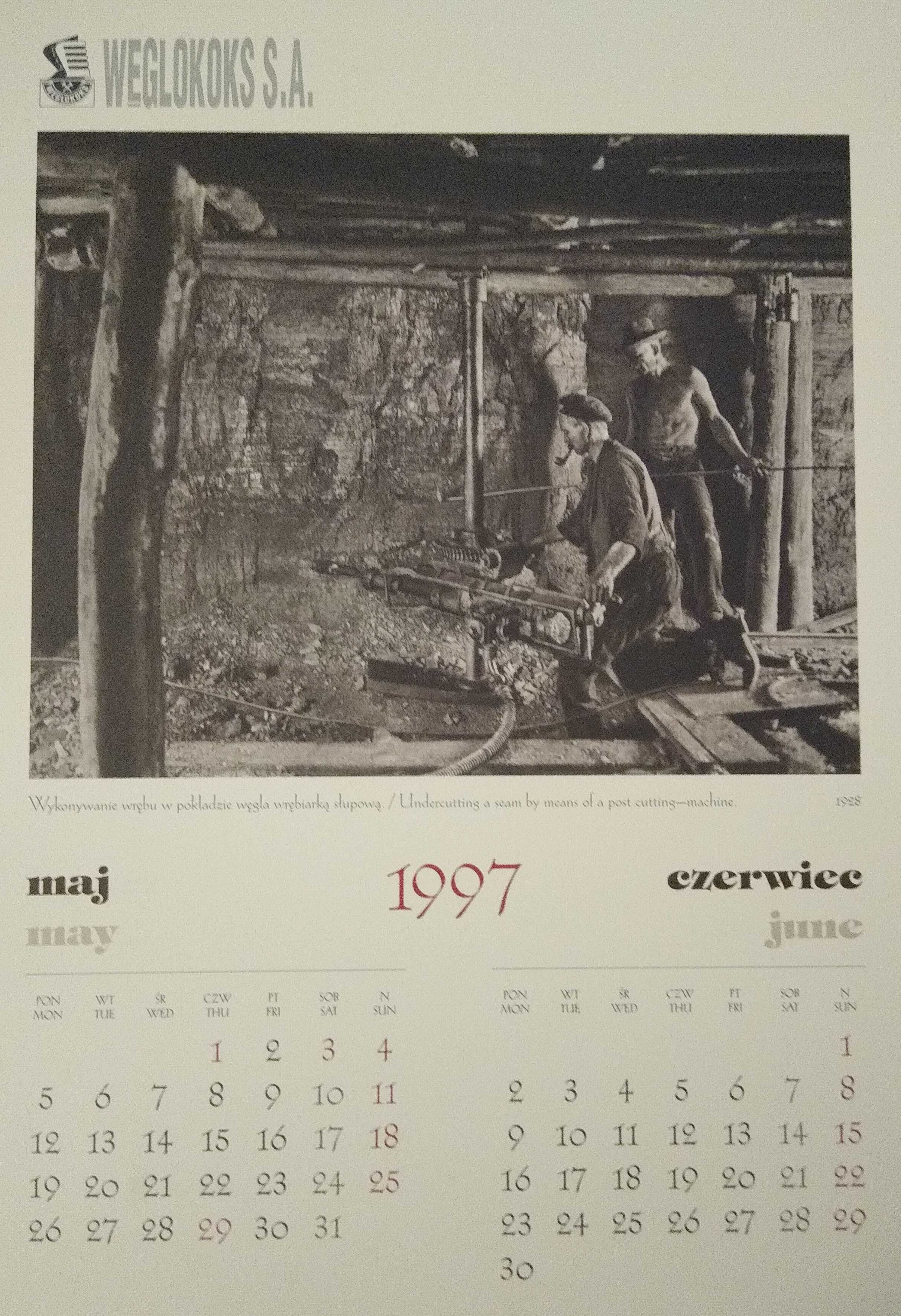 Unikatowy kalendarz Węglokoks 1997
