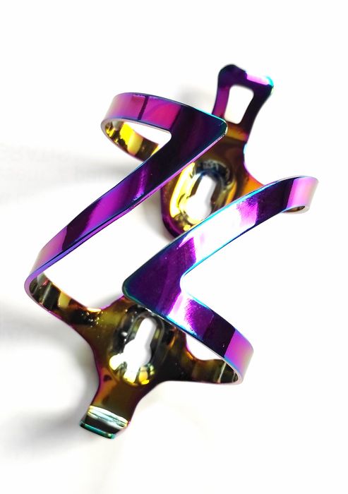 Koszyk na bidon rowerowy Gradient Tęczowy Alu Lekki 38g Nowy Solidny